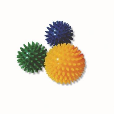 Blue rehabilitation ball with spikes 6 cm