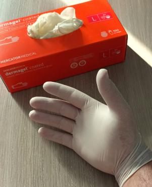 Powder-free latex gloves size L